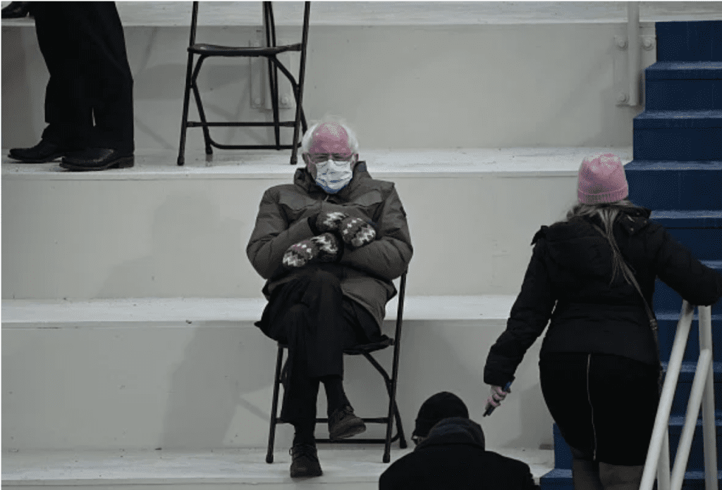 Bernie Sanders original inauguration day photo by Brendan Smialowski
